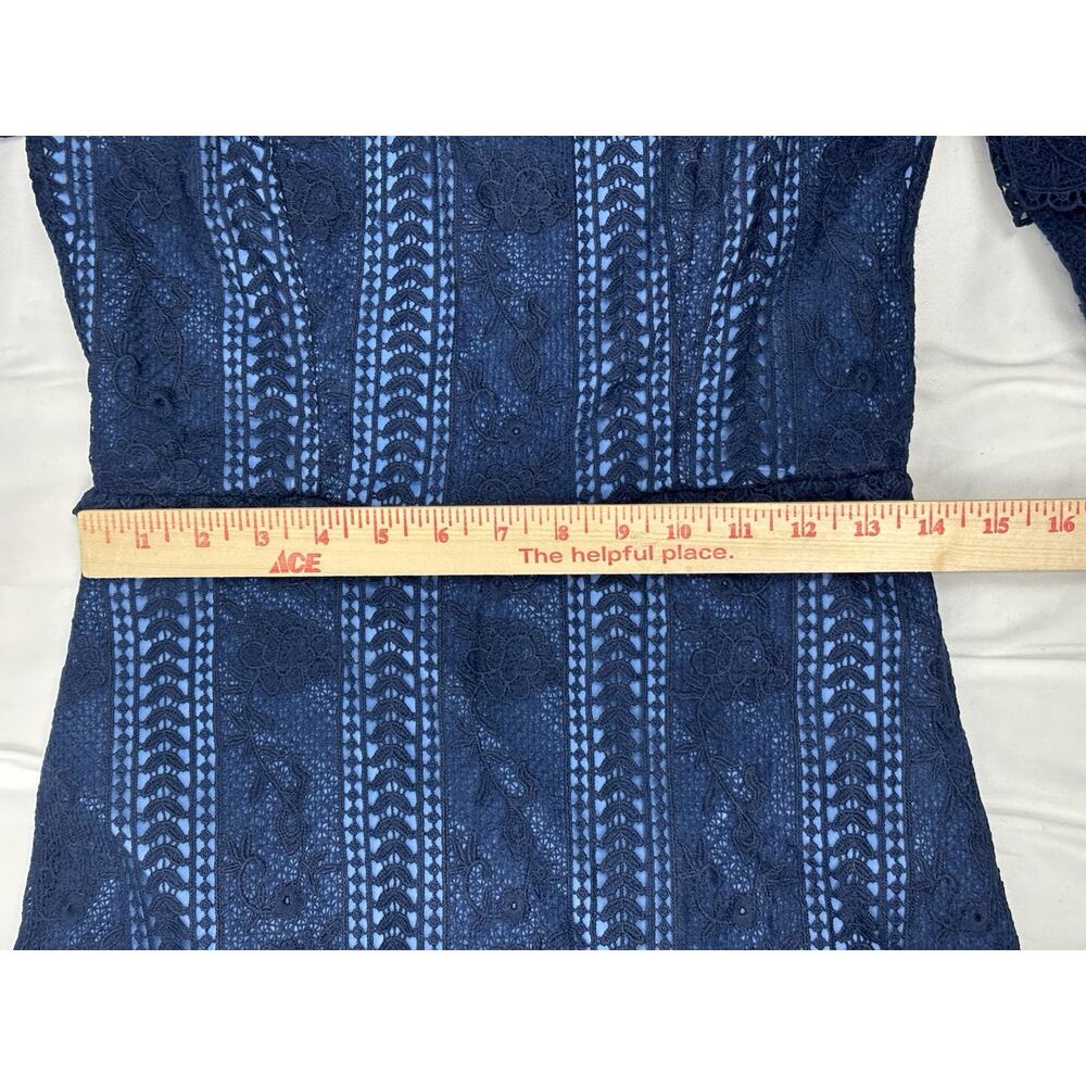 NWT Parker Irma Lace Cold Shoulder Mini-Dress Dark Blue Size 4 Retail $248 - Picture 7 of 9